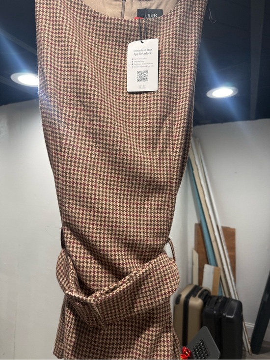 Cider Dresses & Skirts - Cider Mini Dress in Brown and Cream Houndstooth